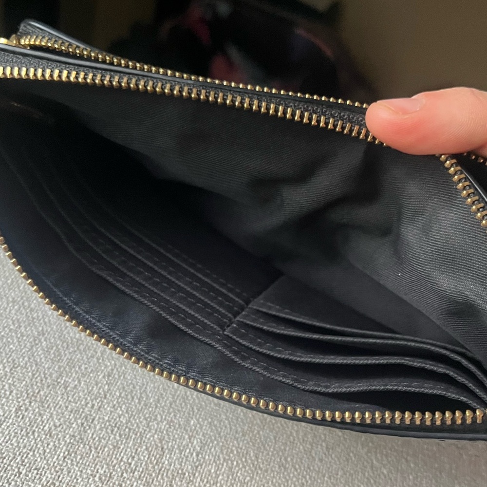 Coach Signature Brown Pebbled Leather Wristlet - Picture 7 of 13